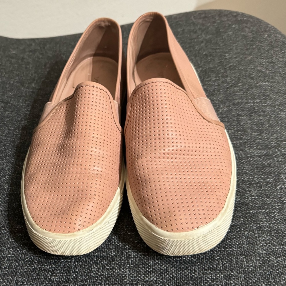 Vince women's pink perforated slip on loafers